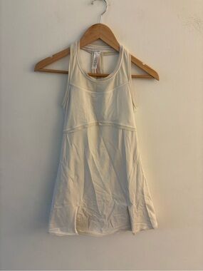 Ivivva by Lululemon A-Line Tank Tennis White Dress, Built in bra, Size 12 kids